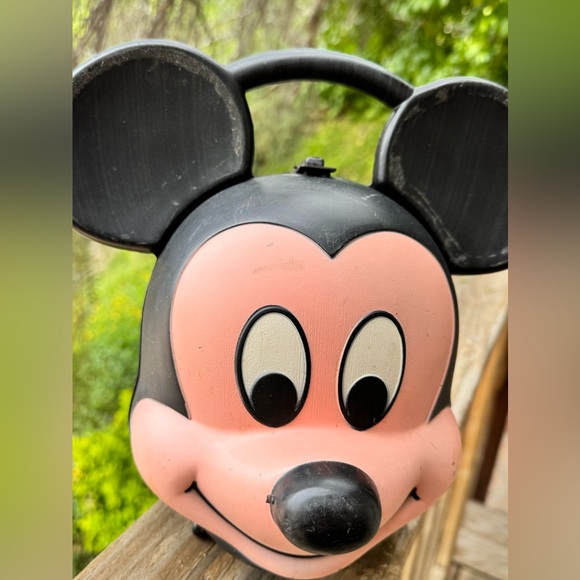 Vintage 1980s Mickey Mouse Aladdin Thermos & Lunchbox –Hard Shell Classic Disney - Picture 2 of 16